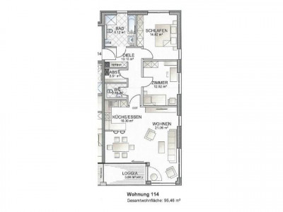 Erstbezug einer 3 ZKB Wohnung mit Loggia zum 01.10.2015