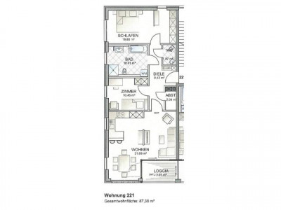 Erstbezug einer 3 ZKB Wohnung mit Loggia