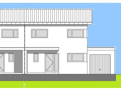 Baustart erfolgt. Moderne Doppelhaushälfte mit Garage