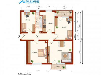 OFFENBACH! MITTEN IM ZENTRUM! RENOVIERT! HELL! KLASSE AUSSTATTUNG! 2 BALKONE, GARAGE EINBAUKÜCHE!