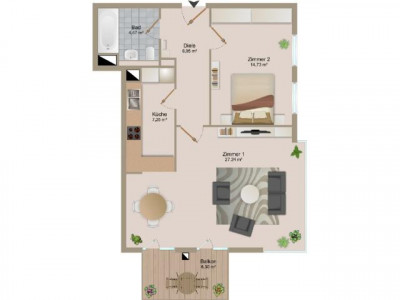 ++ PROVISIONSFREI ++ Gemütliche 2-Zimmerwohnung mit EBK und Balkon