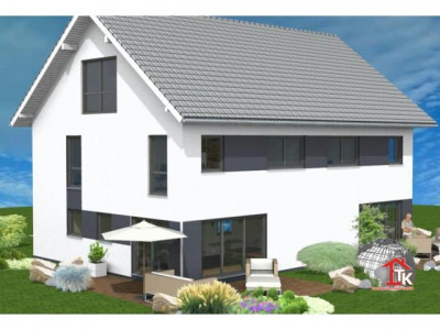 Modernes Doppelhaus in Qualitätsbauweise als Effizienzhaus 55 in schöner Lage