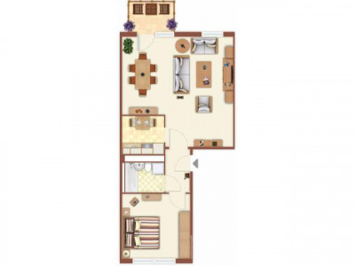 Großzügiges Wohnzimmer mit Balkon!