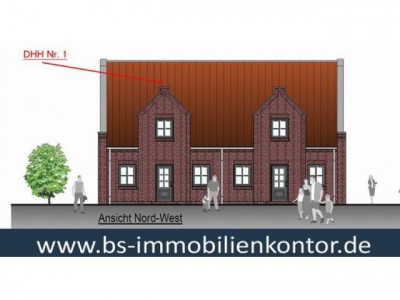 Greetsiel-Erstbezug! Neubau Doppelhaushälfte mit Terrasse und PKW-Stellplatz in zentraler, ruhiger Wohnlage!