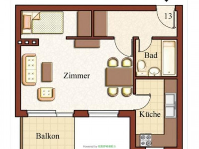 Bezugsfreies Singleapartment mit sonnigem Süd-Balkon