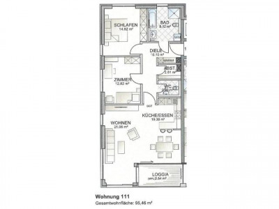 Erstbezug einer 3 ZKB Wohnung mit Loggia