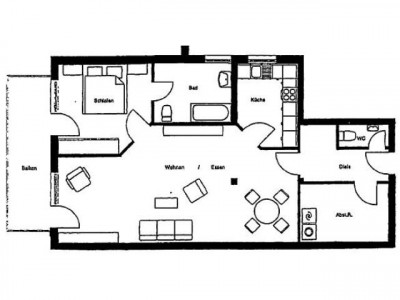Tolle 2 Zimmerwohnung mit 90 m² und überdachtem Balkon
