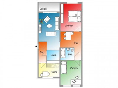 Ihr neues Zuhause! Tolle 3- Zimmerwohnung mit Balkon!